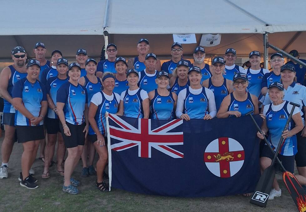 Four members of the Flamin' Dragons Port Macquarie team, Liz Harrison, Tony Harrison, Michael Baumann, and Brunt Harris, represented NSW Northern Region at the Australian Championships in Perth, under coach, Jenny Higgins, who is also a Flamin' Dragons member. Picture supplied