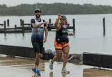 Bobby Maher (R) training for Ironman Australia. Picture supplied by Ironman Australia