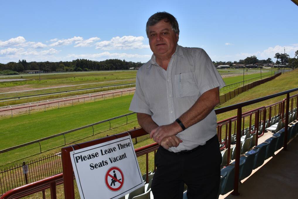 PORT MACQUARIE CUP: Port Macquarie Race Club president Michael Bowman overseeing some of the social distancing measures.