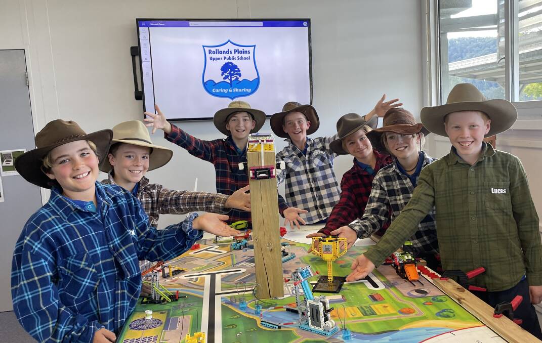 Rollands Plains Upper Public School students Felix, Luca, Levi, Beren, Brandon, Flynn and Lucas have been given a wildcard entry into the Asia Pacific Open Championships for the FIRST Lego League Challenge. Picture by Mardi Borg