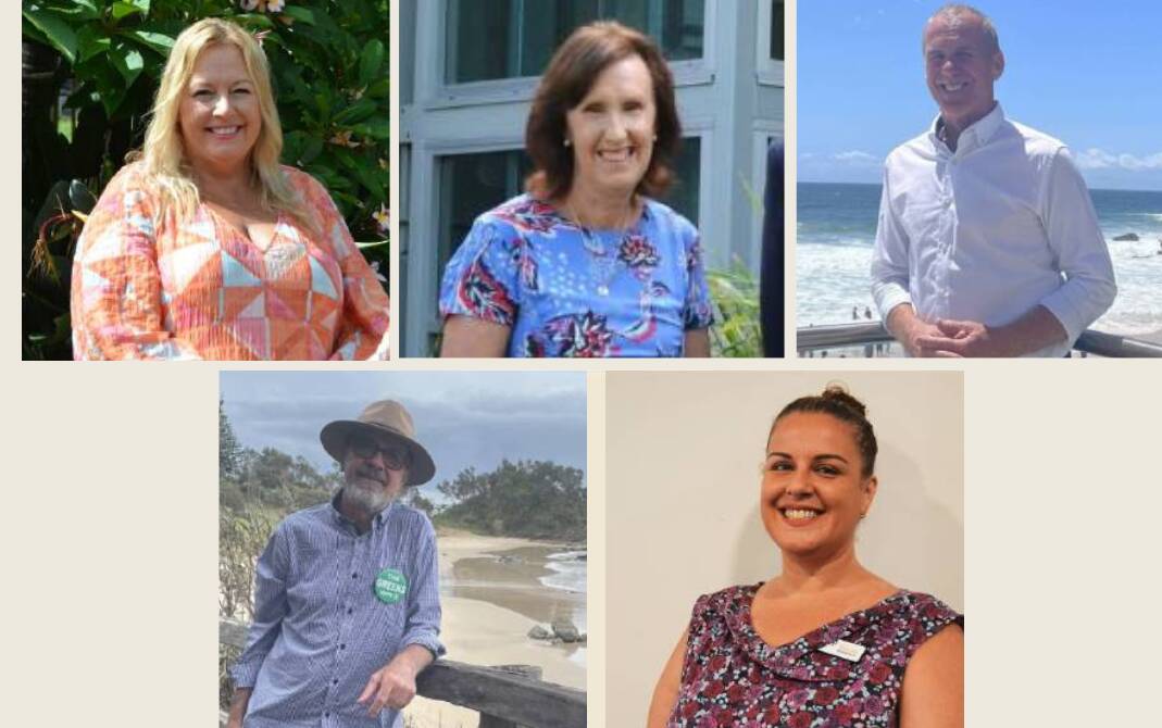 Candidates for the seat of Port Macquarie: (top L-R) Peta Pinson (NAT), Leslie Williams (LIB), Keith McMullen (Labor), (bottom L-R), Stuart Watson (The Greens) and Silvia Mogorovich (Informed Medical Options Party IMOP)