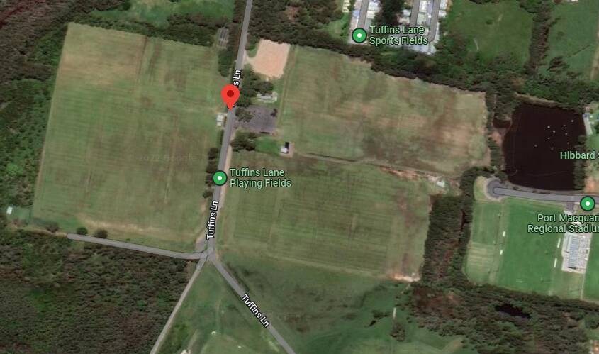 The Tuffins Lane sports precinct near Port Macquarie Airport. Picture, Google Maps