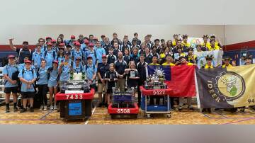 St Columba Anglican School and Hastings Secondary College teamed up with a Chinese School at the FIRST Robotics Competition (FRC) Southern Cross Regional Championships. Picture supplied
