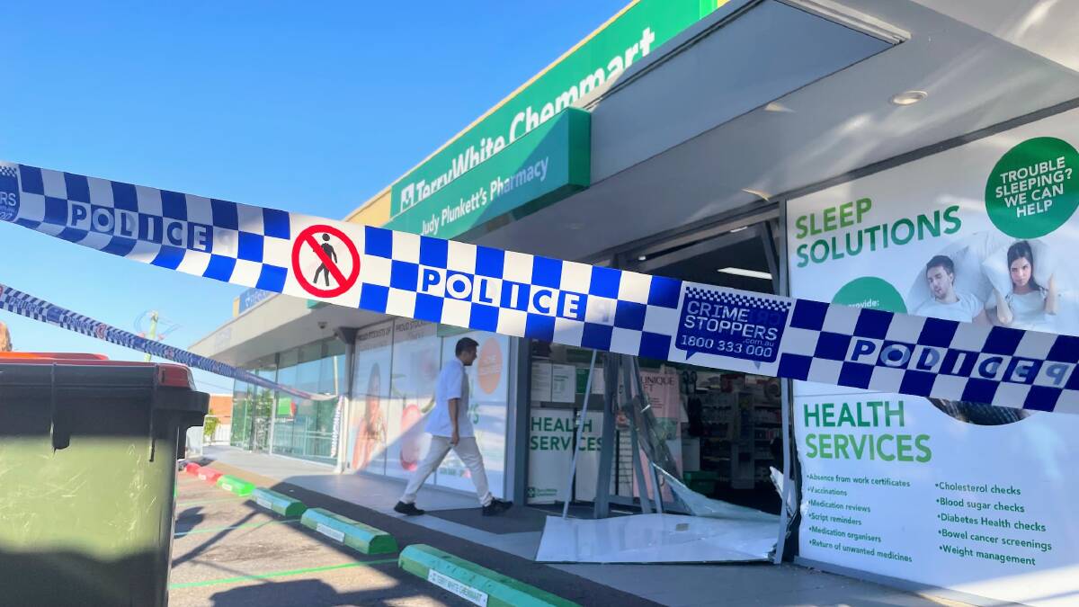  Judy Plunkett and her staff were still helping customers with emergency prescriptions after a car crashed into her TerryWhite Chemmart store front on Gordon Street, Port Macquarie. Picture by Emily Walker