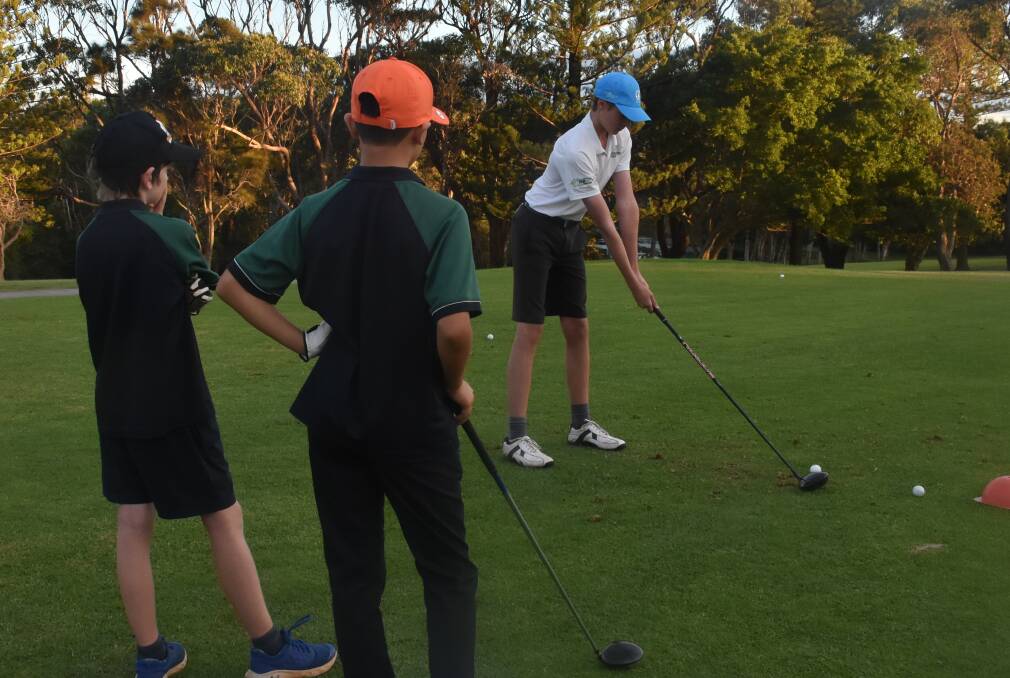 Will Martin started at the Port Macquarie Golf Club cadets clinic. Now he's one of the coaches teaching other young people. Picture by Emily Walker