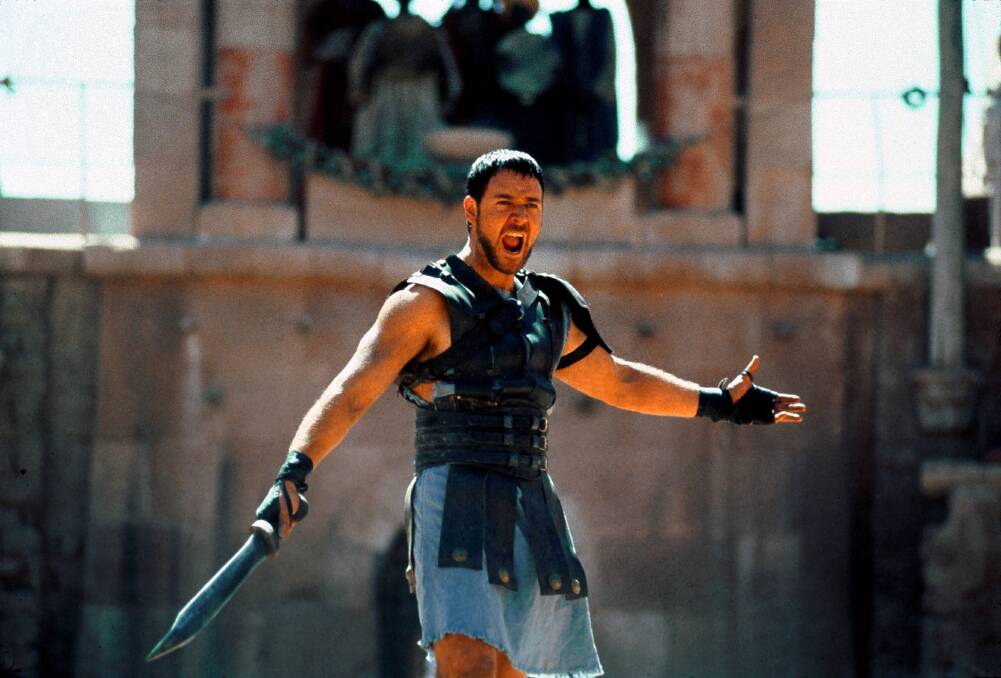 Russell Crowe in Gladiator. Image from Mary Evans Picture Library.