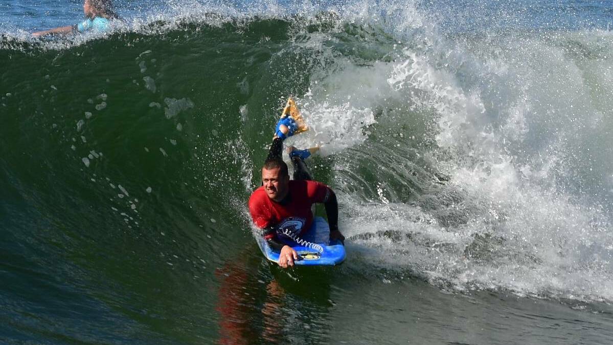 Jones Russell will hope to help Port Macquarie to a second-straight bodyboarding teams challenge title this weekend. Picture by Paul Jobber
