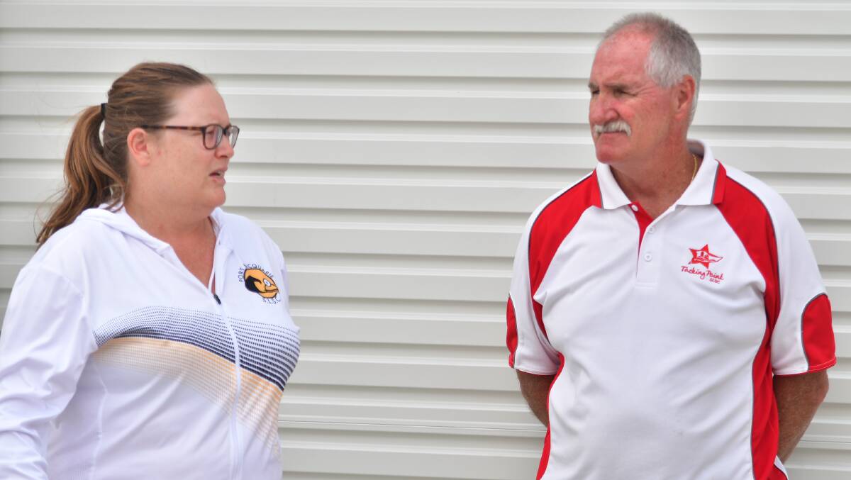 Port Macquarie and Tacking Point Surf Life Saving Club presidents Paula Stone and Mick Lang say they have been 'blindsided' by an eviction notice from Marine Rescue NSW. Picture by Paul Jobber