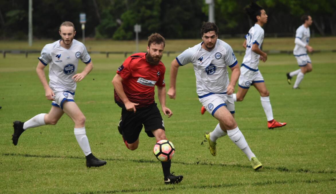 John Freidewold in action for Camden Haven Redbacks in a fixture against Northern Storm. Picture supplied by Riley Papas