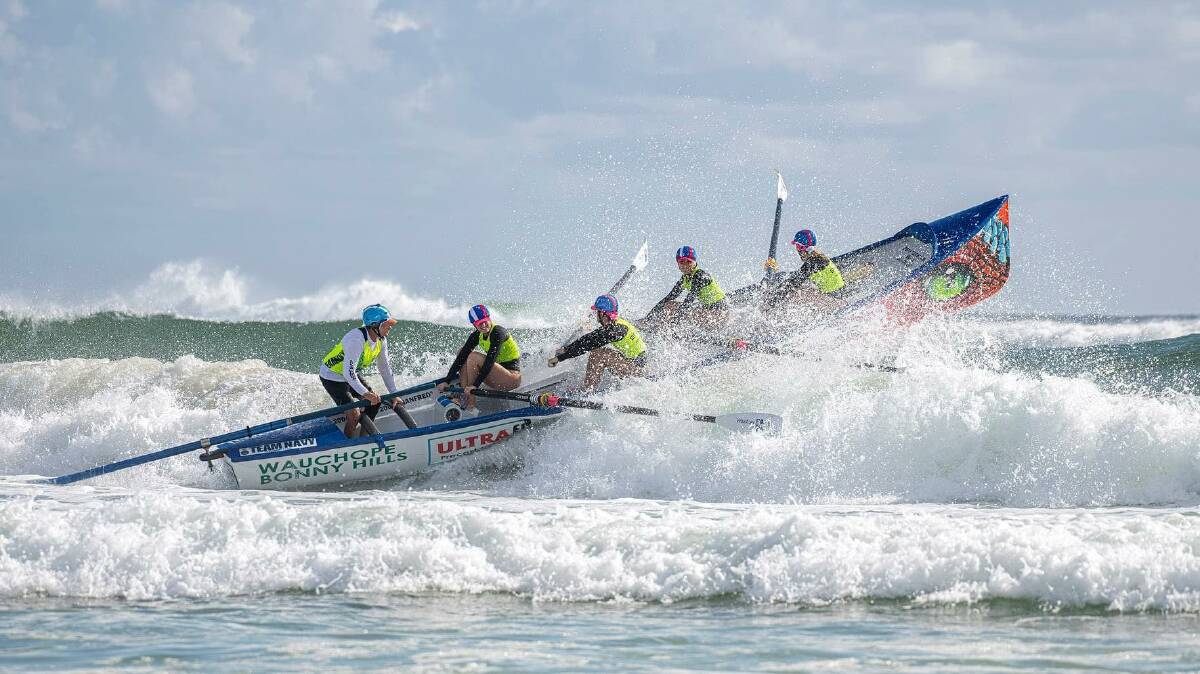 Wauchope-Bonny Hills' under-23 women's surfboat crew made the semi-finals at last weekend's Aussie titles. Photo: supplied