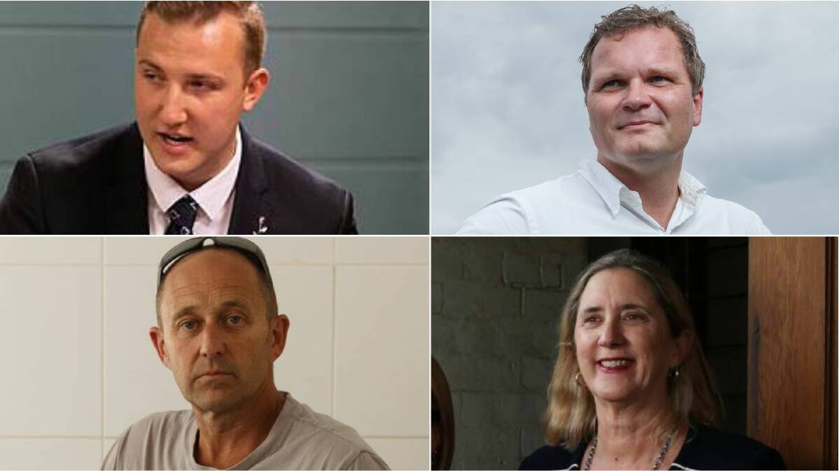 Potential Liberal lord mayoral candidates Callum Pull, Thomas Triebsees, Jenny Barrie and Aaron Buman. File pictures