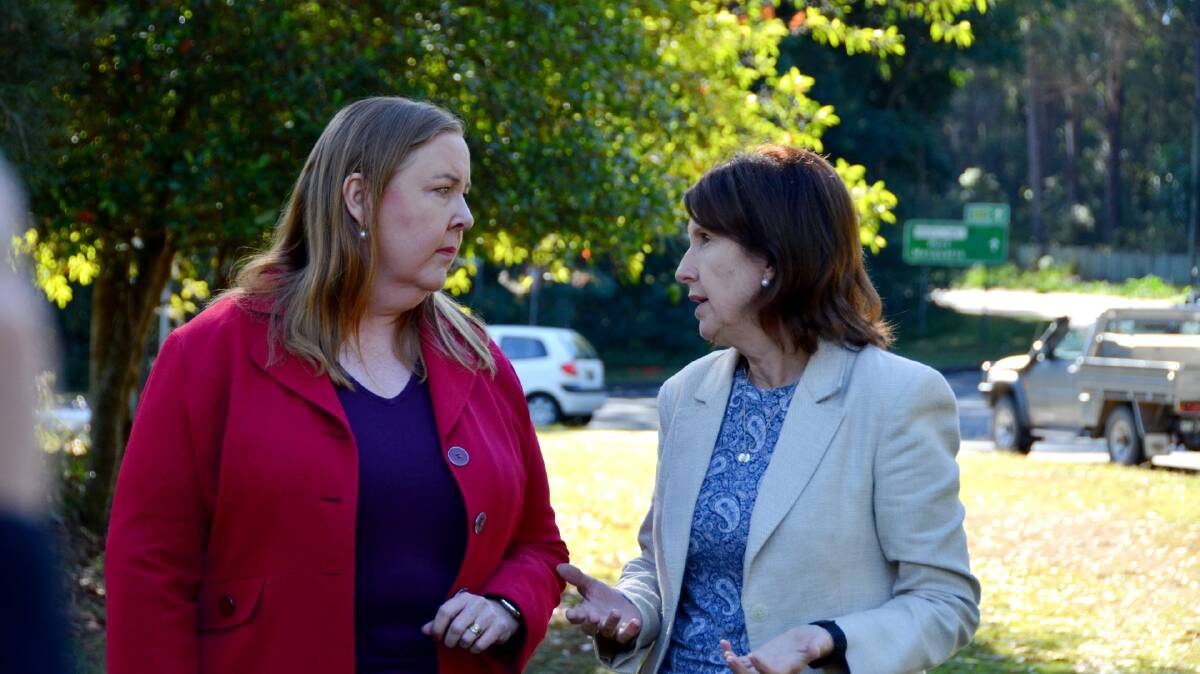 Minister for Regional Transport and Roads Jenny Aitchison with Port Macquarie MP Leslie Williams. Picture by Ruby Pascoe