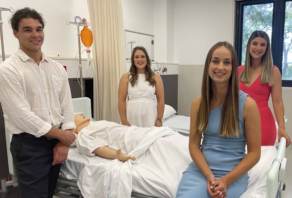 Sam Browning, Sally Boardman, Mary Bouwer and Emma Watson are part of the University of NSW Rural Clinical Campus Port Macquarie graduating class of 2022. Picture by Lisa Tisdell