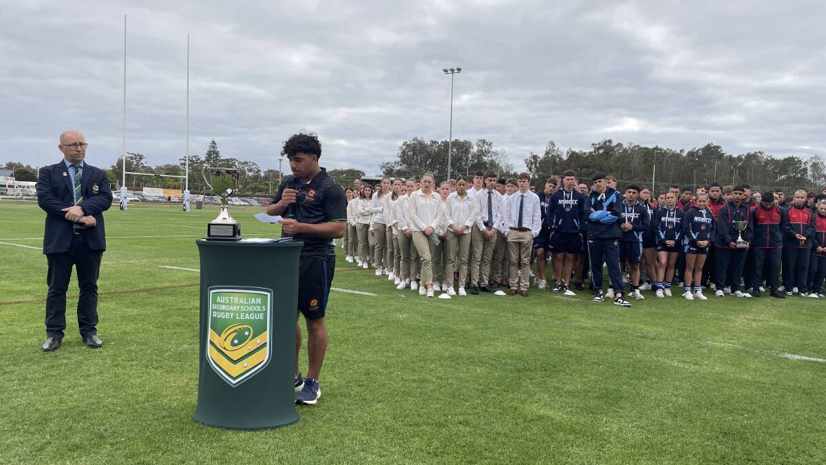 The opening ceremony launches the 2023 Australian Secondary Schools Rugby League 15 Years Boys and 16 Years Girls National Championships. Picture by Lisa Tisdell