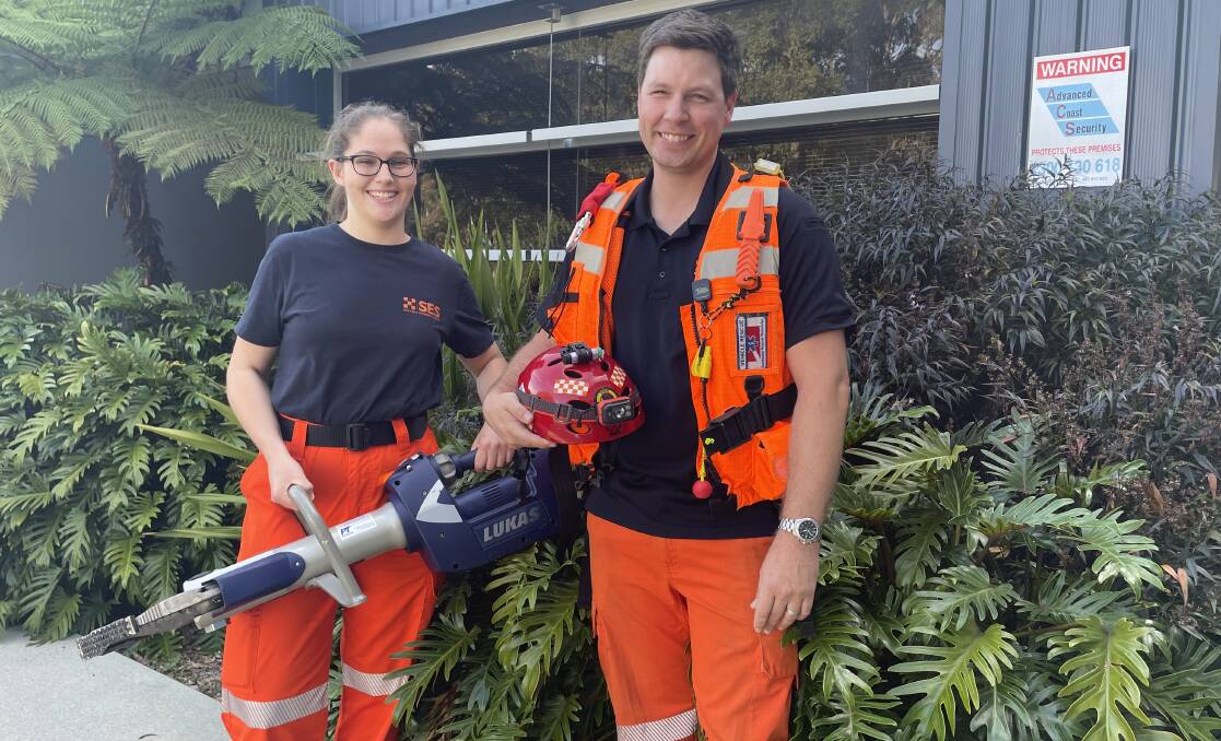 Zanthie Bailey and Scott Witchard are among the volunteers in the NSW SES Port Macquarie Unit. Picture by Lisa Tisdell