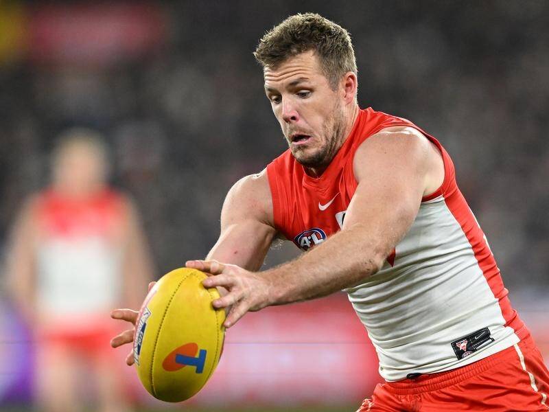 Luke Parker's hope of an early return for the Swans has been dashed at the VFL Appeal Board. (James Ross/AAP PHOTOS)