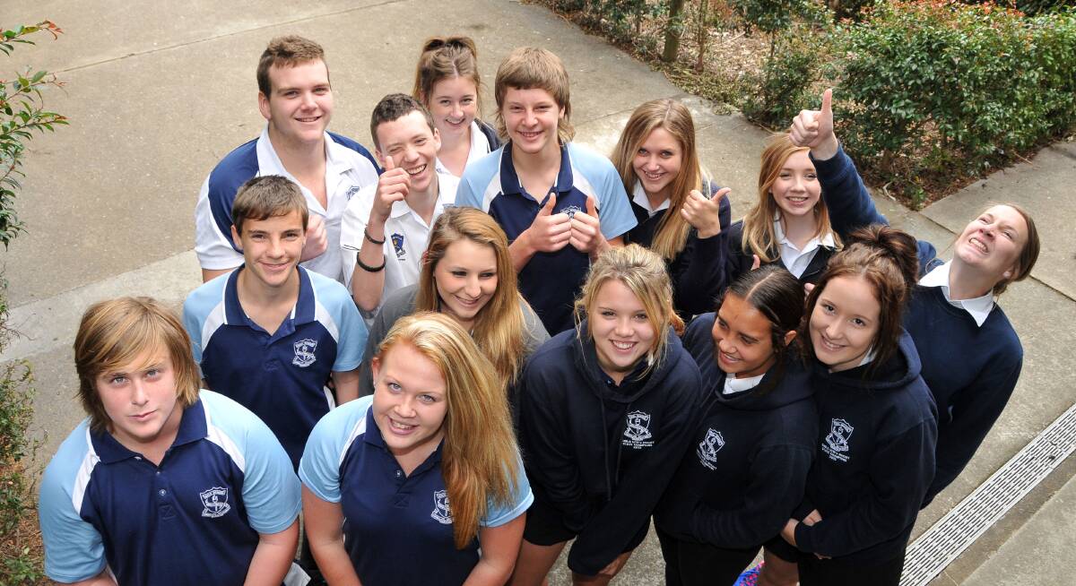 Pumped up kids: Wauchope High's contingent are ready to be inspired at this year's Luminosity until Friday. Pictured at front are Cooper McCallum and Kitiara Porter, in the middle are Zack Mason, Taylor Long, Zoe Blair, Breena Allen and Georgia Malcolm while up the back are Karl Doherty, Jayden Newman and Reilly Bromfield.