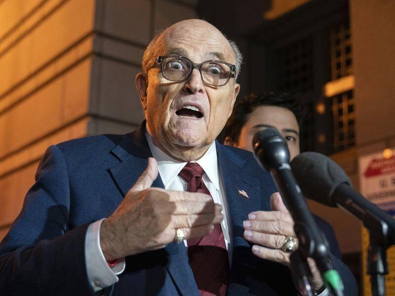Rudy Giuliani says the cancellation of his radio show is "a clear violation of free speech". (AP PHOTO)